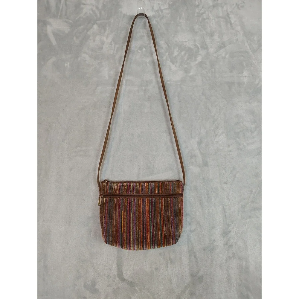 Danny K Beverly Hills Crossbody Bag‎ Multicolor Stripe Tapestry Adjustable USA - Picture 2 of 16